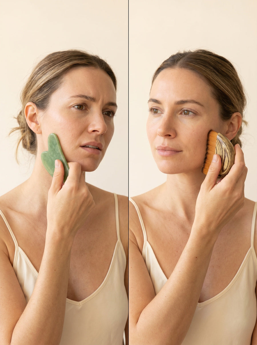 Lymphatic Drainage Brush vs. Gua Sha: What Actually Works Better?
